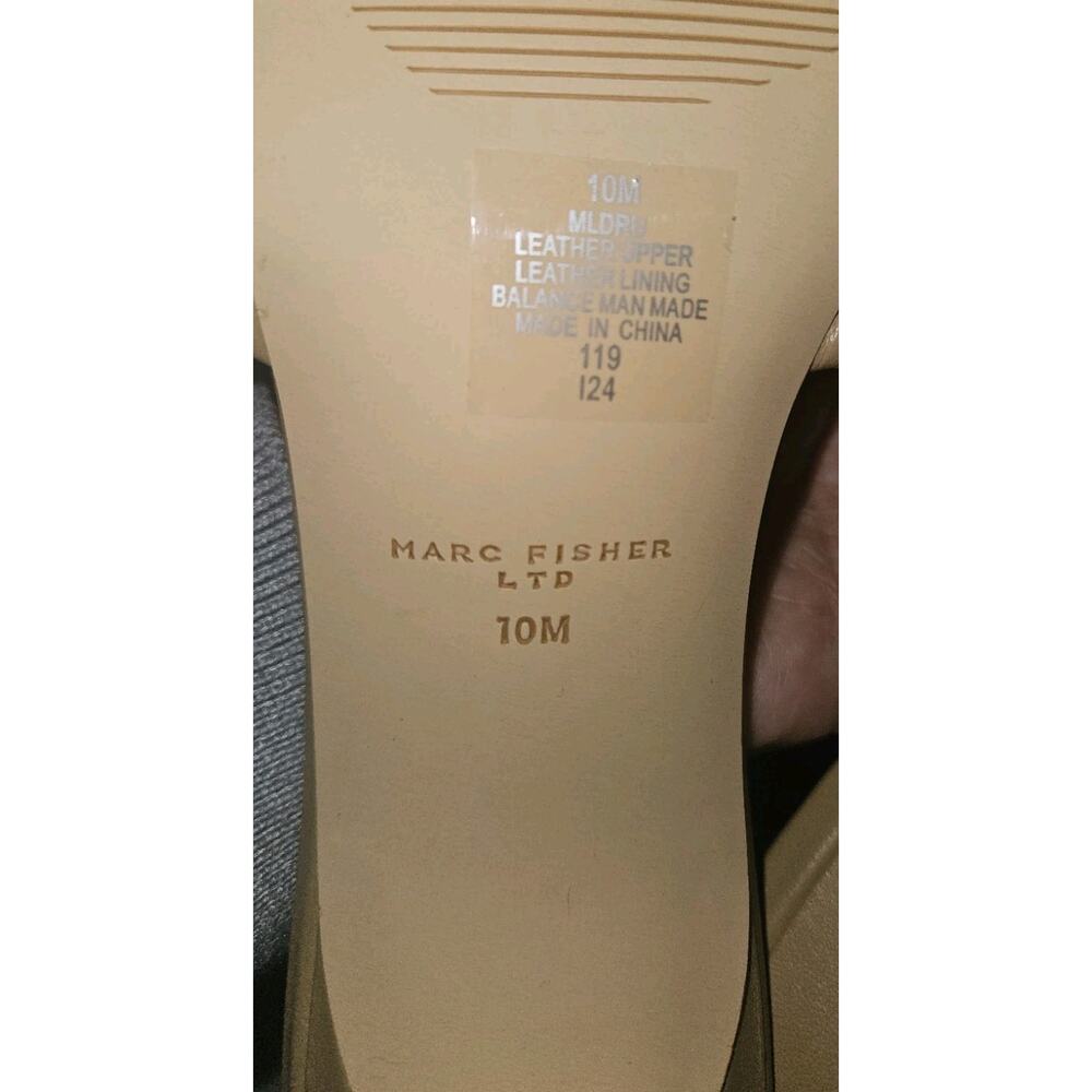 New! Marc Fisher Ltd Notted Heel, Tan Square toe Sandals Sz 10M - Picture 11 of 12
